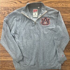 #537 AUBURN TIGERS (LEAGUE) gray Quarter ZIP-UP pullover.